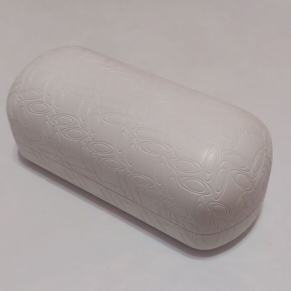 Oakley White Logo Embossed Faux Leather Sunglasses Hard Case - Picture 1 of 9
